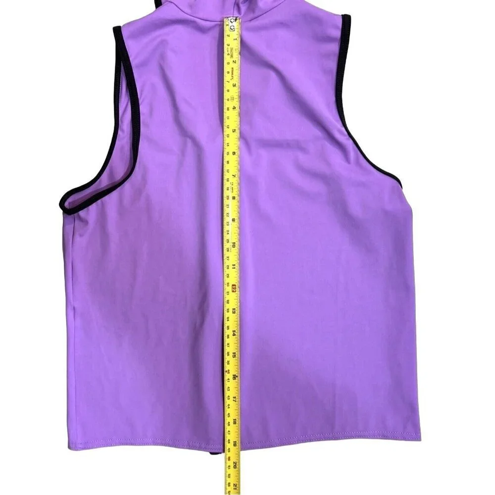 WEISSMAN‎ Unisex Lavender Hooded Dance Vest Size LC Zipper Hip Hop Costume NEW